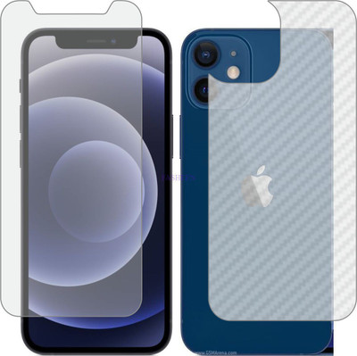 Fasheen Front and Back Tempered Glass for APPLE IPHONE 12 MINI (Front Matte Finish & Back 3d Carbon Fiber)(Pack of 2)