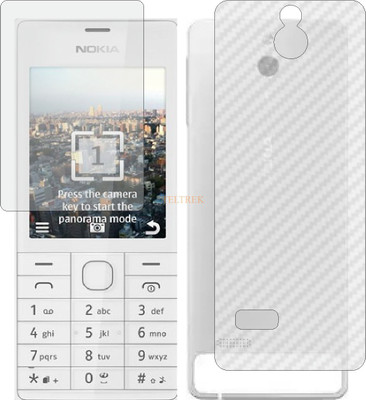 TELTREK Front and Back Tempered Glass for NOKIA 515 DUAL SIM (Front Matte Finish & Back 3d Carbon Fiber)(Pack of 2)