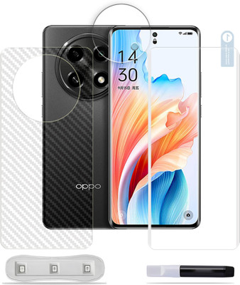 SOMTONE Front and Back Tempered Glass for Oppo A2 Pro 5G Tempered Glass Screen Protector ( 1 UV TEMPERED GLASS SCREEN PROTECTOR + 1 BACK CARBON FIBER SKIN + CAMERA LENS PROTECTOR )(Pack of 1)