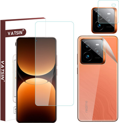 Vatsin Front and Back Tempered Glass for Realme GT 7T, Realme GT 7T [With Rear Camera Lens Guard](Pack of 3)