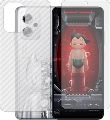 Fasheen Front and Back Tempered Glass for XIAOMI REDMI NOTE 11T PRO PLUS (Front Matte Finish & Back 3d Carbon Fiber)(Pack of 2)