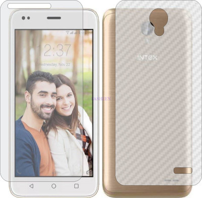 Fasheen Front and Back Tempered Glass for INTEX AQUA LIONS T1 LITE (Front Matte Finish & Back 3d Carbon Fiber)(Pack of 2)