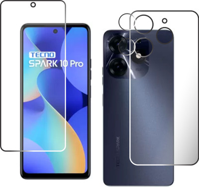 chakoor Front and Back Tempered Glass for Tecno spark 10 pro(Pack of 3)