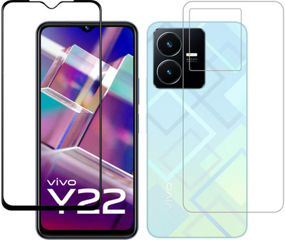 YOGKREETI Front and Back Tempered Glass for Vivo Y22(Pack of 1)