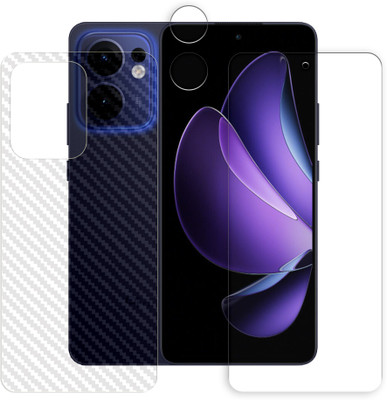 ARBAN Front and Back Tempered Glass for Oppo Reno13 F 4G Tempered Glass Screen Protector | Anti-Scratch | Edge to Edge Full Coverage | 9H Hardness (1 FRONT SCREEN GUARD + 1 BACK CARBON FIBER SKIN + 1 CAMERA LENS PROTECTOR)(Pack of 1)