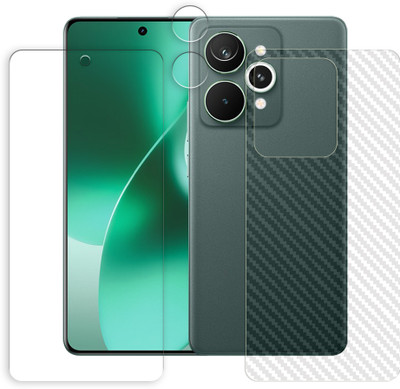 ARBAN Front and Back Tempered Glass for Realme 15 Pro 5G Tempered Glass Screen Protector | Anti-Scratch | Edge to Edge Full Coverage | 9H Hardness ( 1 FRONT SCREEN GUARD + 1 BACK CARBON FIBER SKIN + 1 CAMERA LENS PROTECTOR )(Pack of 1)