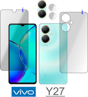 PONDRIK Front and Back Tempered Glass for vivo Y27(Pack of 3)