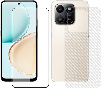 SOMTONE Front and Back Tempered Glass for Honor X7d 4G FrontBack Tempered Glass Screen Protector | Edge to Edge Full Coverage | 9H Hardness ( 1 FRONT TEMPERED GLASS PROTECTOR + 1 CARBON FIBER BACK ) SX02(Pack of 1)