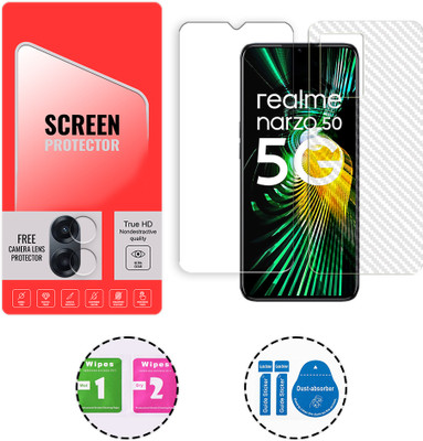 SOMTONE Front and Back Tempered Glass for Realme Narzo 50 5G (1 FREE CAMERA LENS) WITH FRONTBACK SCREEN PROTECTOR(Pack of 1)