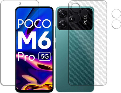 SOMTONE Front and Back Tempered Glass for Poco M6 Pro FRONT BACK AND CAMERA LENS SCREEN GUARD(Pack of 1)