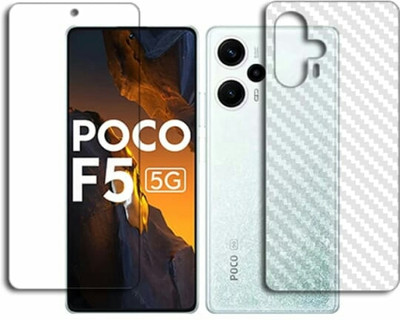 DOWRVIN Front and Back Tempered Glass for poco F5 Front and back tempered glass (pack -2)(Pack of 2)