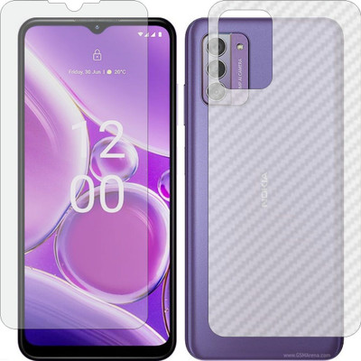 Fasheen Front and Back Tempered Glass for Nokia G42 (Matte Front & Carbon Fiber Skin for Back)(Pack of 2)