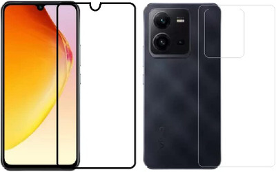 Casesily Front and Back Tempered Glass for Vivo V25 Front 11D Glass Back Flexible Trink (Not Glass)(Pack of 2)