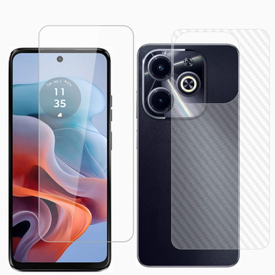 Ten To 11 Front and Back Tempered Glass for Tecno Spark 20C, Tecno Spark 20C [Back Carbon Fiber](Pack of 2)