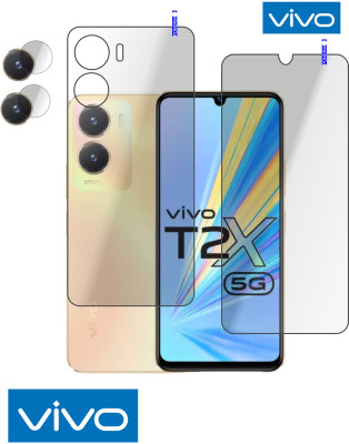 PONDRIK Front and Back Tempered Glass for vivo T2x 5G(Pack of 3)
