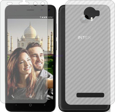 Fasheen Front and Back Tempered Glass for INTEX ELYT DUAL (Front Matte Finish & Back 3d Carbon Fiber)(Pack of 2)