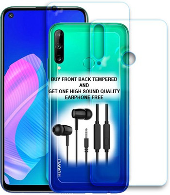 SOMTONE Front and Back Tempered Glass for Huawei P40 lite E FRONT BACK TEMPERED GLASS BUY AND GET EARPHONE FREE(Pack of 1)