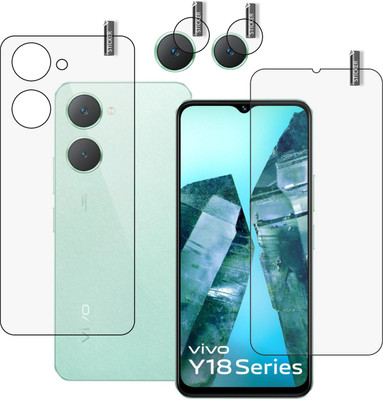 BOMGUARD Front and Back Tempered Glass for VIVO Y18 4G With Camera Lens Protector(Pack of 3)