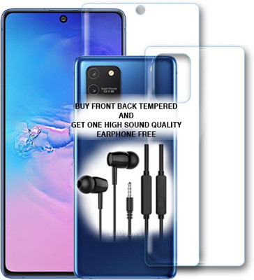 SOMTONE Front and Back Tempered Glass for Samsung Galaxy S10 Lite FRONT BACK TEMPERED GLASS BUY AND GET EARPHONE FREE(Pack of 1)