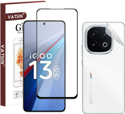 Vatsin Front and Back Tempered Glass for iQOO 13 5G, iQOO 13 5G [Back Carbon Fiber](Pack of 2)