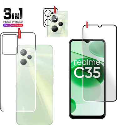 chakoor Front and Back Tempered Glass for Realme C35(Pack of 3)