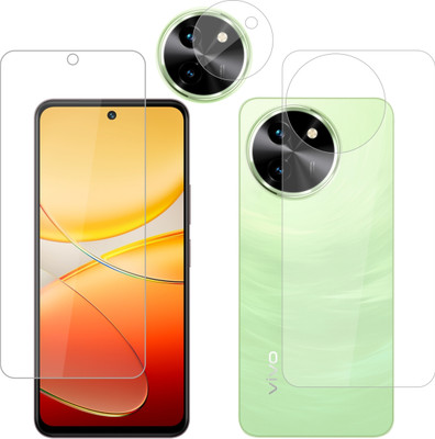 Vatsin Front and Back Tempered Glass for ViVO T3X 5G, ViVO T3X 5G [With Rear Camera Lens Guard](Pack of 3)