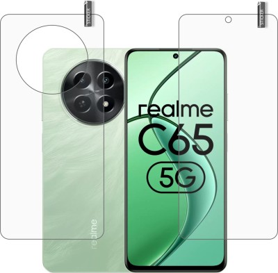 BOMGUARD Front and Back Tempered Glass for REALME C65 5G MOBILE(Pack of 2)