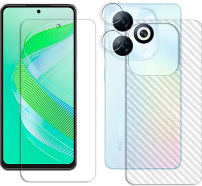 SOMTONE Front and Back Tempered Glass for Infinix Smart 8 Plus FRONTBACK AND CAMERA LENS SCREEN GUARD(Pack of 1)