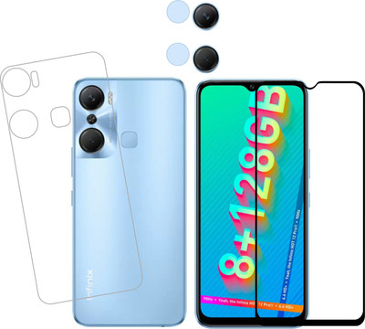 Vatsin Front and Back Tempered Glass for Infinix Hot 12 Pro(Pack of 3)