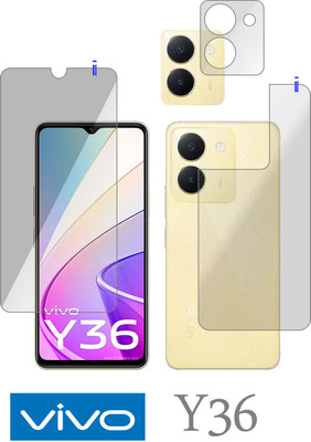 PONDRIK Front and Back Tempered Glass for vivo Y36(Pack of 3)