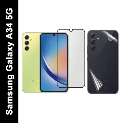 ASVALBUY Front and Back Tempered Glass for SAMSUNG Galaxy A34 5G, SAMSUNG A34 5G(Pack of 1)