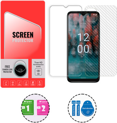 SOMTONE Front and Back Tempered Glass for Nokia C12 Plus 4G (1 FREE CAMERA LENS) WITH FRONTBACK SCREEN PROTECTOR(Pack of 1)