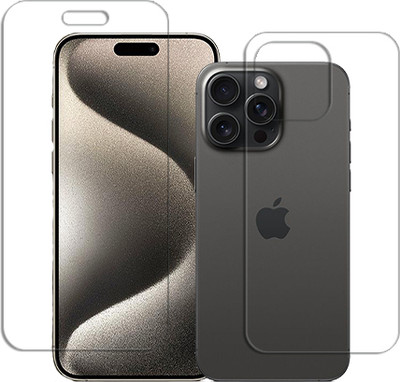 SOMTONE Front and Back Tempered Glass for Apple iPhone 15 Pro Max FRONT BACK SCREEN GUARD(Pack of 1)