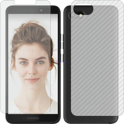 Fasheen Front and Back Tempered Glass for GIONEE F205 (Front Matte Finish & Back 3d Carbon Fiber)(Pack of 2)