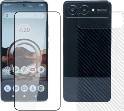 SOMTONE Front and Back Tempered Glass for Lava Blaze Amoled 2 5G FrontBack Tempered Glass Screen Protector | Edge to Edge Full Coverage | 9H Hardness ( 1 FRONT TEMPERED GLASS PROTECTOR + 1 CARBON FIBER BACK ) SX01(Pack of 1)