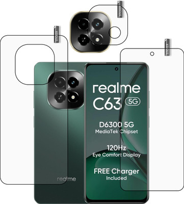 GARUDA GLASS Front and Back Tempered Glass for REALME C63 5G with Camera lens protector(Pack of 3)