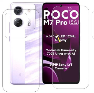 KHWABEEDA Front and Back Tempered Glass for POCO M7 PRO 5G(Pack of 2)
