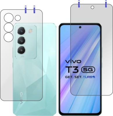 PONDRIK Front and Back Tempered Glass for Vivo T3 5G(Pack of 2)