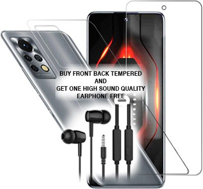 SOMTONE Front and Back Tempered Glass for Infinix Note 11s FRONT BACK TEMPERED GLASS BUY AND GET EARPHONE FREE(Pack of 1)