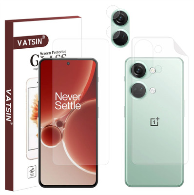 Vatsin Front and Back Tempered Glass for OnePlus Nord 3, OnePlus Nord 3 [With Rear Camera Lens Guard](Pack of 3)