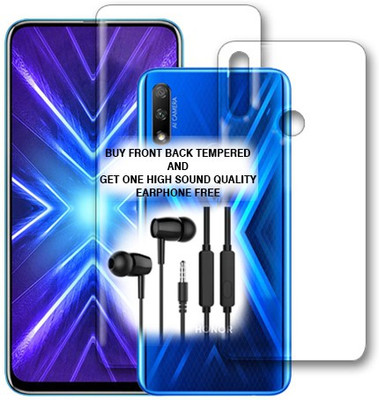 SOMTONE Front and Back Tempered Glass for Honor 9X FRONT BACK TEMPERED GLASS BUY AND GET EARPHONE FREE(Pack of 1)