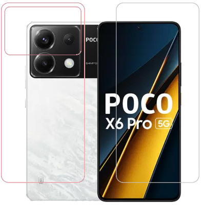 HOBBYTRONICS Front and Back Tempered Glass for Poco X6 Pro 5G(Pack of 1)