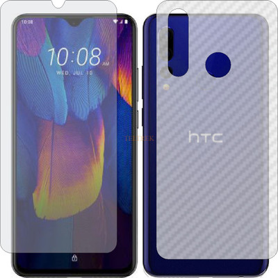 TELTREK Front and Back Tempered Glass for HTC WILDFIRE X 128 GB (Front Matte Finish & Back 3d Carbon Fiber)(Pack of 2)