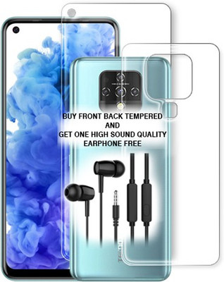 ARBAN Front and Back Tempered Glass for Tecno Camon 16 FRONT BACK TEMPERED GLASS BUY AND GET EARPHONE FREE(Pack of 1)