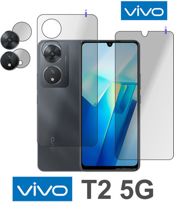 PONDRIK Front and Back Tempered Glass for vivo T2 5G(Pack of 3)