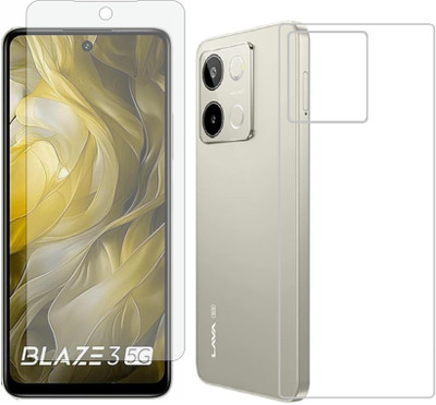 4 YARDS Front and Back Tempered Glass for Lava Blaze 3 5G(Pack of 1)