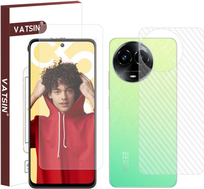 Vatsin Front and Back Tempered Glass for Realme 11 5G, Realme 11 5G [Back Carbon Fiber](Pack of 2)
