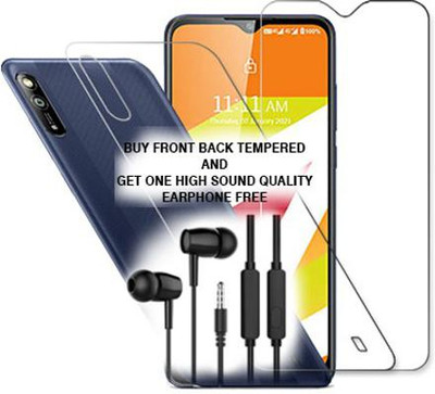 SOMTONE Front and Back Tempered Glass for Lava Z2s FRONT BACK TEMPERED GLASS BUY AND GET EARPHONE FREE(Pack of 1)