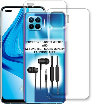 SOMTONE Front and Back Tempered Glass for Oppo F17 Pro FRONT BACK TEMPERED GLASS BUY AND GET EARPHONE FREE(Pack of 1)
