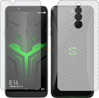 TELTREK Front and Back Tempered Glass for MI BLACK SHARK HELO (Front Matte Finish & Back 3d Carbon Fiber)(Pack of 2)